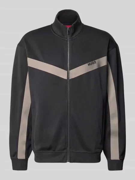 Bluza rozpinana o kroju relaxed fit z dodatkiem bawełny model DARTI' Hugo czarna