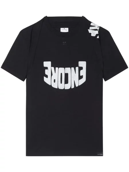 Tricou Courreges cu imagine negru