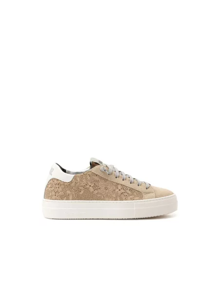 Sneakersy P448 skórzane beżowe