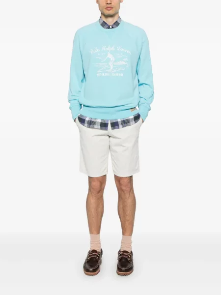 Prugasta majica Polo Ralph Lauren s printom s okruglim izrezom zelena