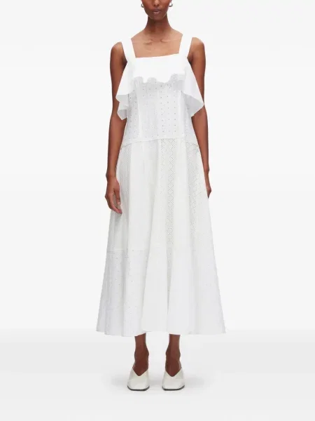 Κοστούμι μίντι φόρεμα 3.1 Phillip Lim με βολάν με μήκος μέχρι το γόνατο λευκό