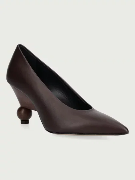 Weekend Max Mara pantofi cu stiletto din piele maro