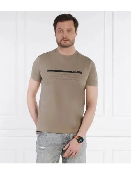 BOSS GREEN Tricou Tee 4 | stretch verde