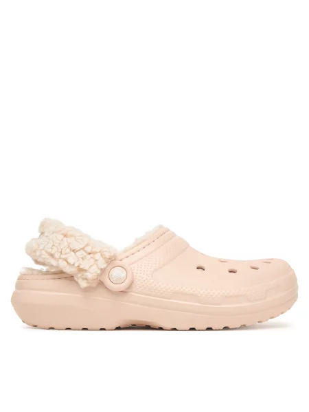 Флисовые классические шлепанцы Crocs розовые