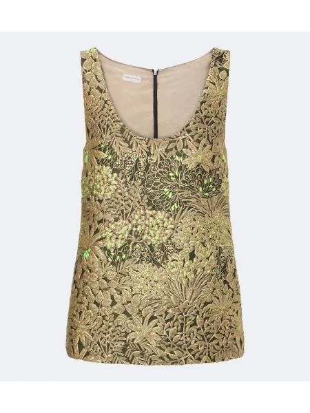 Top Dries Van Noten cu model floral din jacard