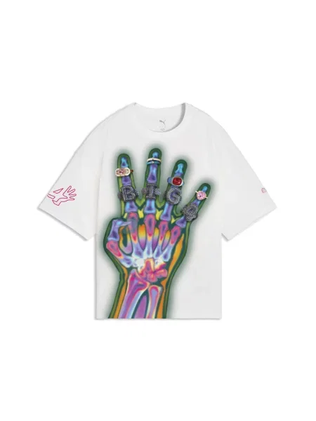 PUMA Koszulka Flau'jae Graphic Tee Oversized Unisex Akcesoria S biały