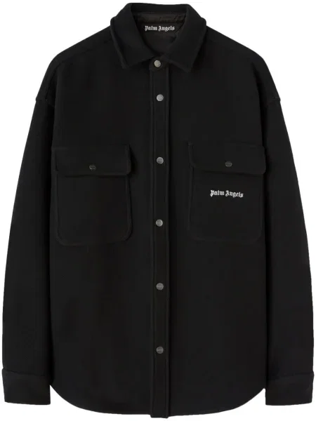 Geacă Palm Angels cu broderie de lână negru
