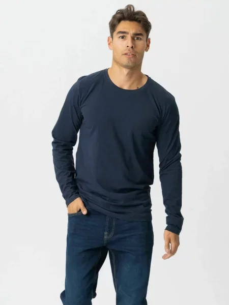 TEESHOPPEN Košile Basic Long námořnická modř