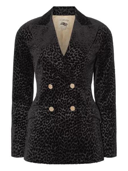 Sacou Temperley London cu model leopard negru