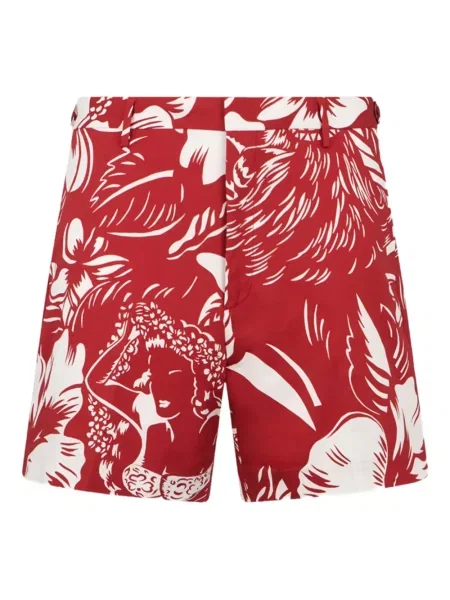Pantaloni scurți Dsquared2 cu model floral cu imagine roșu