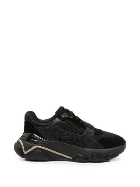 Sneakerși Guess cu șireturi din dantelă negru