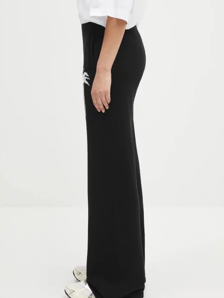 Palm Angels pantaloni din lână Palms Knit lat high waist negru