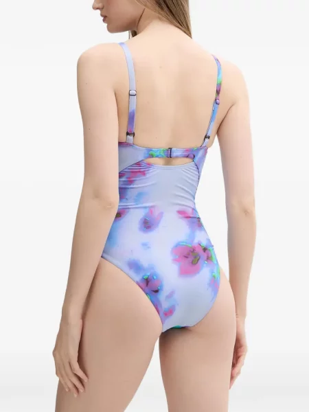 Slip de baie Nike cu cordon cu imagine tricotate albastru