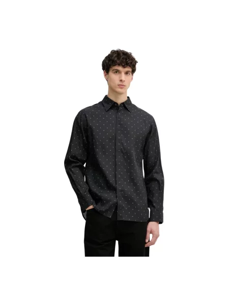 Koszula Emporio Armani z nadrukiem czarna
