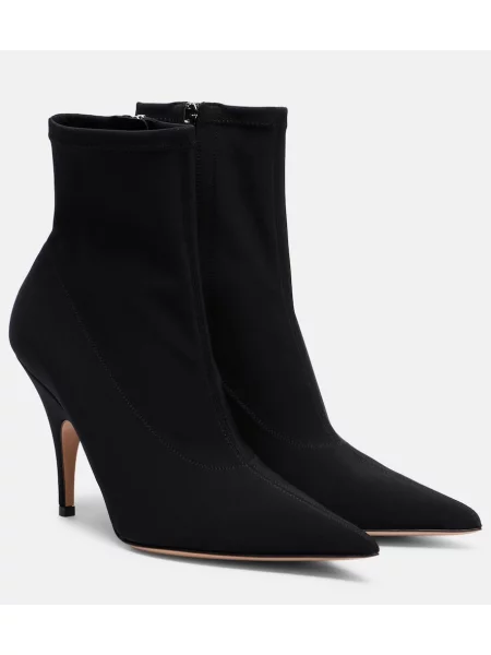 Cizme scurte Gianvito Rossi din canvas negru
