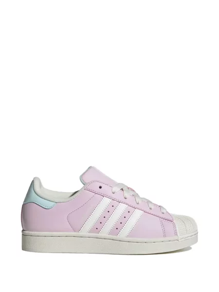 Sneakerși Adidas Superstar cu șireturi din dantelă roz