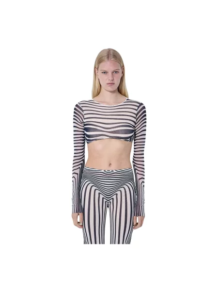 Top Jean Paul Gaultier o skróconej długości szary