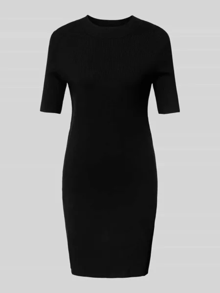 Sukienka o długości do kolan z drobnym prążkowaniem — Alessa & Anna Winter X P&C* Alessa&anna Winter X P&c* czarna
