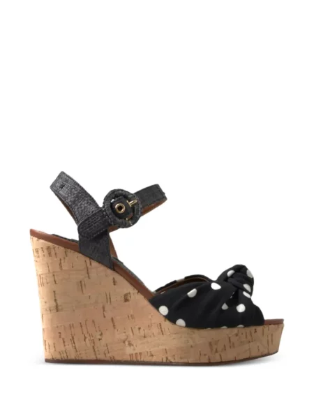 Sandale Dolce & Gabbana cu buline cu pană negru