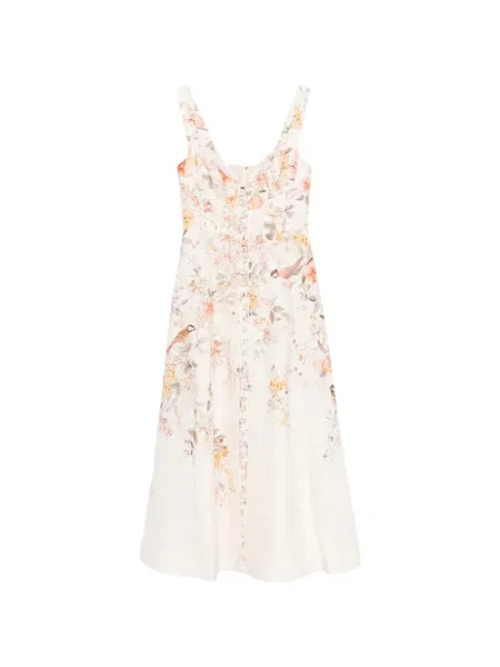 Rochie midi Zimmermann cu model floral până la genunchi de costum
