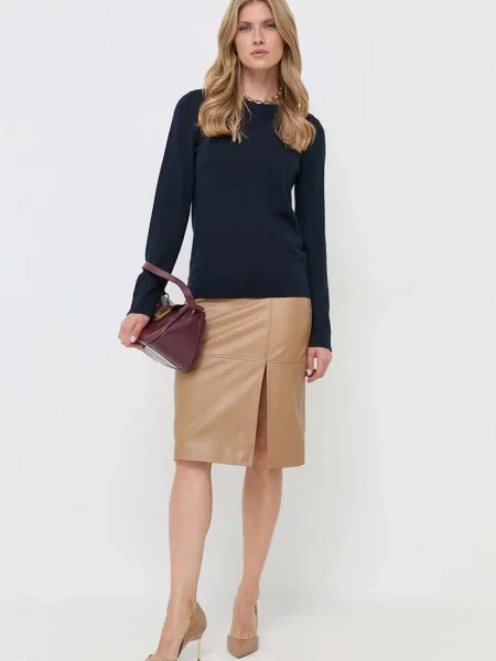BOSS sweter wełniany granatowy