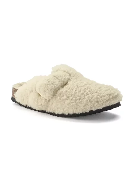 Birkenstock Obuwie Kobieta Beżowy 39 EU Boston Big Buckle Klapki białe
