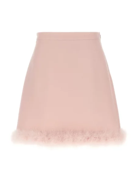 Spódnica mini Valentino Garavani wełniana różowa