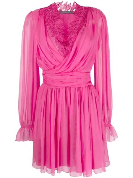 Rochie mini Alberta Ferretti de mătase roz