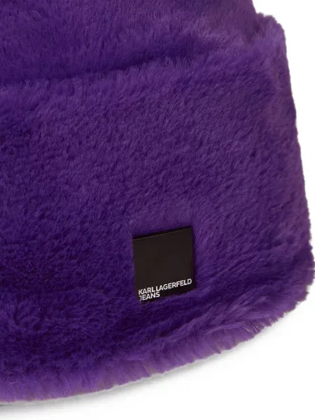 Căciulă Karl Lagerfeld Jeans cu blană violet