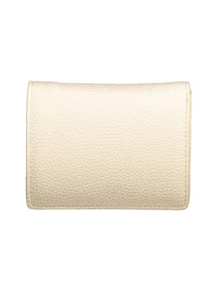 Lniany portfel Valentino Bags beżowy