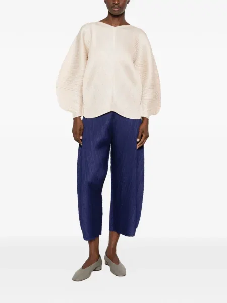 Decupat pantaloni Pleats Please Issey Miyake albastru