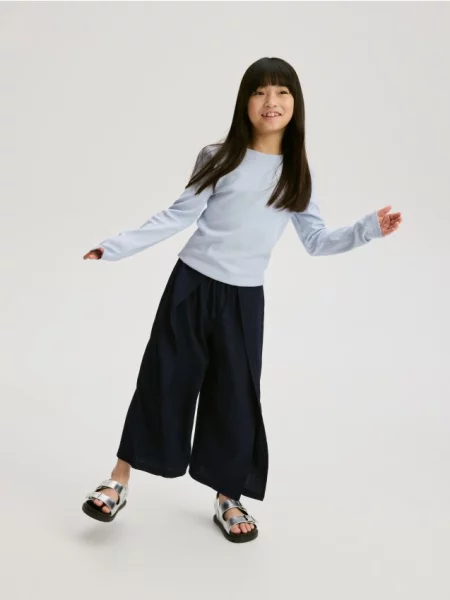 Reserved Kuloty z zakładkami granatowy