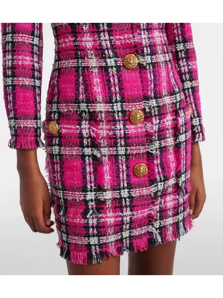 Rochie Balmain de lână în carouri