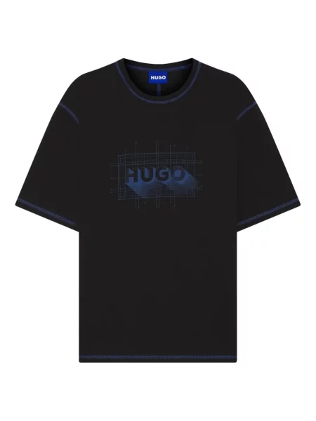 Тениска Hugo с принт черно