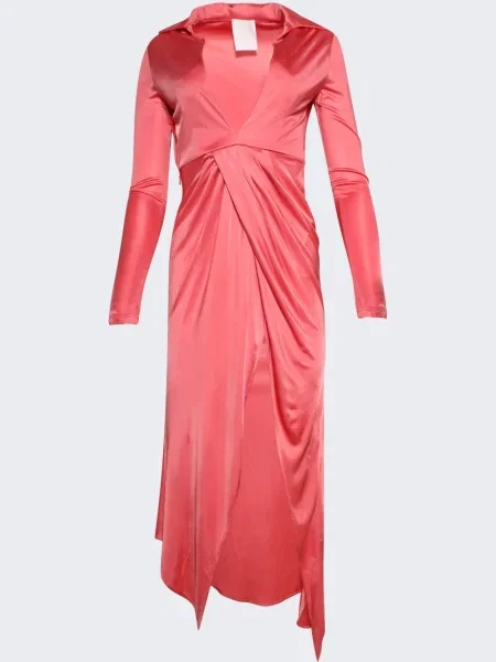 Rochie midi Givenchy drapată până la genunchi de costum roz