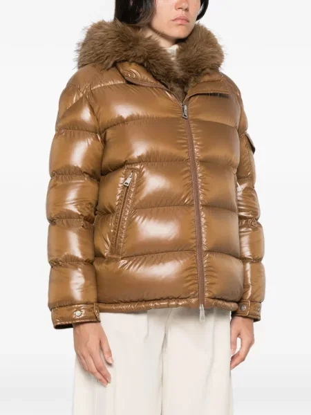 Matlasat geacă Moncler maro