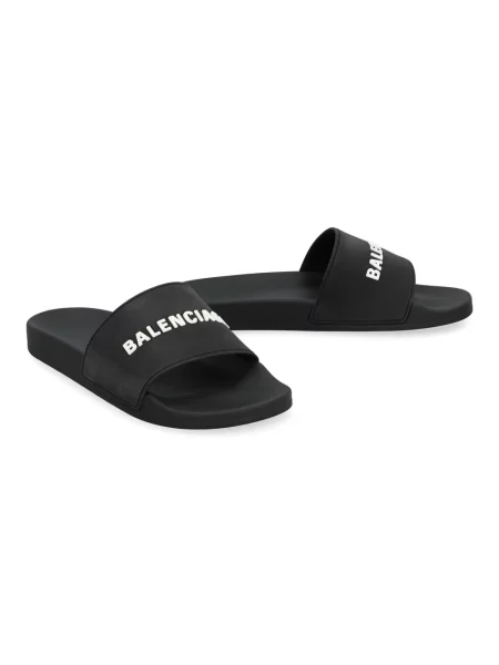 Klapki Balenciaga z autografem czarne