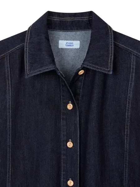 Rochie din denim Studio Tomboy până la genunchi de costum albastru