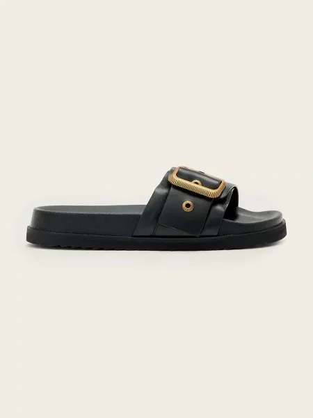 Kožené šľapky AllSaints Ellie Western Sandals čierna