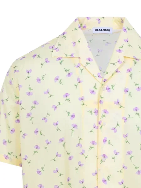 Риза Jil Sander на цветя с принт жълто