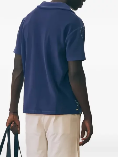 Tricou polo Maison Labiche cu imagine albastru