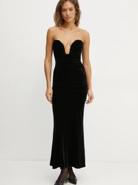 Bardot rochie ELVIRA maxi mulata negru