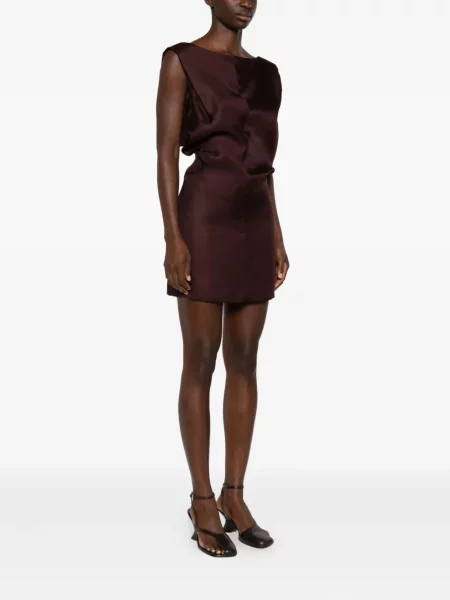 Rochie mini Khaite de mătase de costum roșu