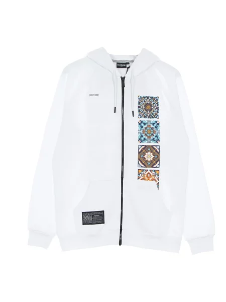 Bluza z kapturem Dolly Noire z nadrukiem biała