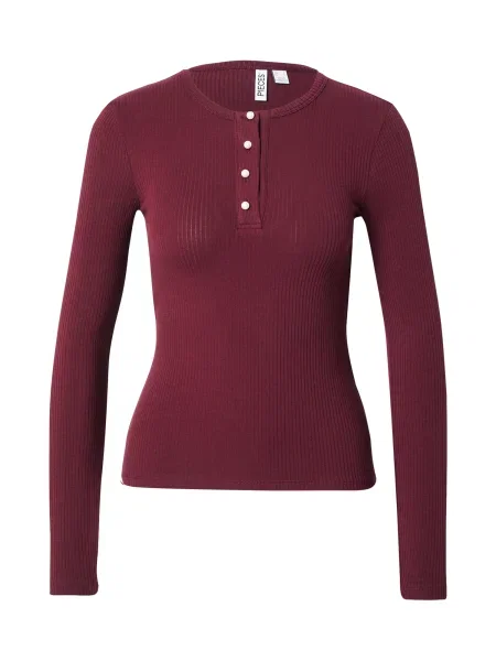 PIECES Tričko PCKITTE vínově červená