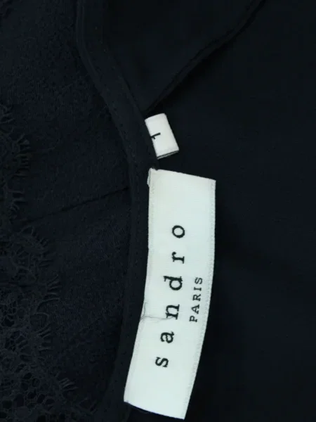 Rochie mini Sandro din dantelă de costum albastru