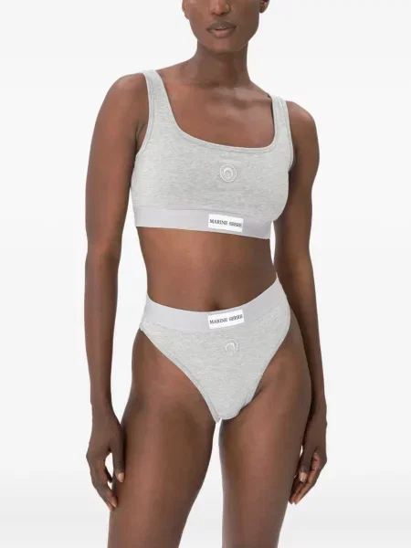 Sutien Marine Serre cu broderie gri