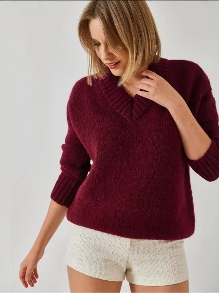 Bianco Lucci Pulover Pullover burgund
