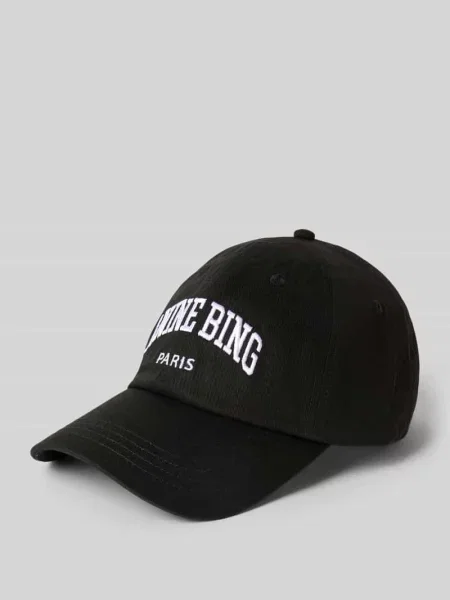 Czapka z daszkiem z wyhaftowanym logo model JEREMY' Anine Bing czarna