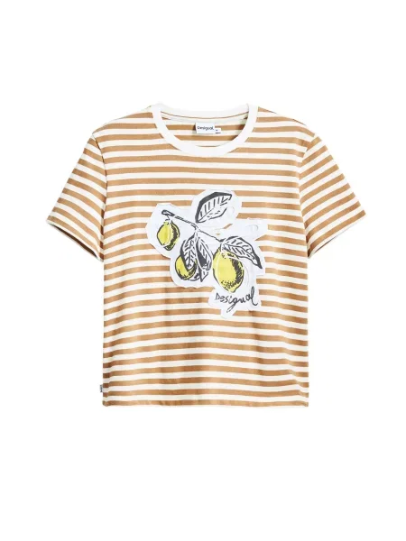 Desigual Tricou galben / portocaliu / negru alb